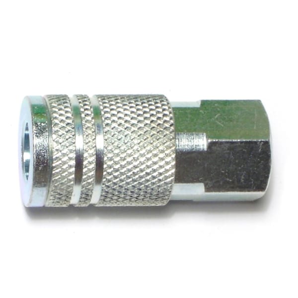 Midwest Fastener 1/4IP Zinc Plated Steel Female Air Hose Couplers 4PK 66541 - main